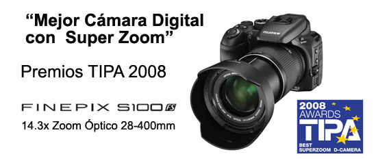 Premio TIPA 2008 S100FD a Mejor Cámara Digital con Super Zoom