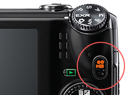 FinePix F660EXR : Botón de grabación de vídeo con una pulsación