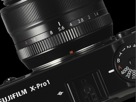 Fujifilm X-Pro1 : Anillo de abertura (incrementos de 1/3 de paso)