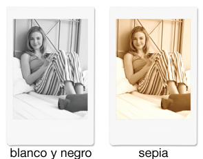 Filtros de color: blanco y negro o sepia