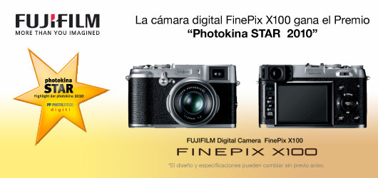 La cámara digital FinePix X100 gana el Premio “Photokina STAR  2010”