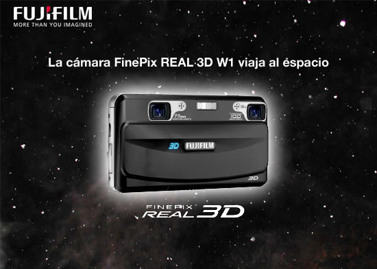 La cámara FinePix REAL 3D W1 viaja al espacio