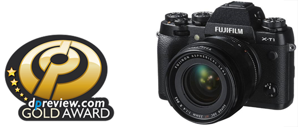 La cámara FUJIFILM X-T1 Premium de lentes intercambiables fue galardonada con el GOLD Award de DPReview