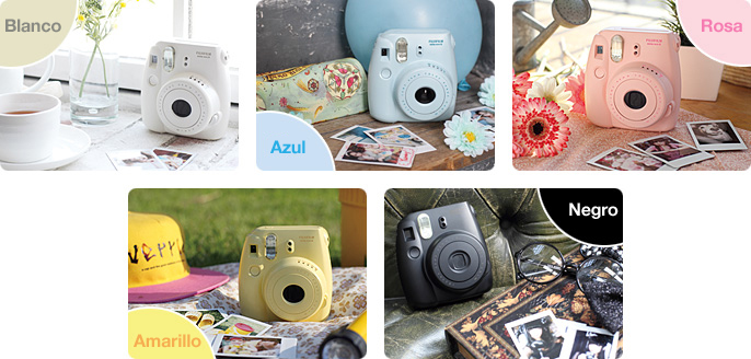 Instax mini 8 ¡Cuerpo compacto, diseño atractivo y divertido disponible en cinco colores diferentes!