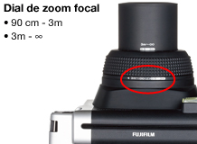 Instax WIDE 300: Dial de zoom focal
